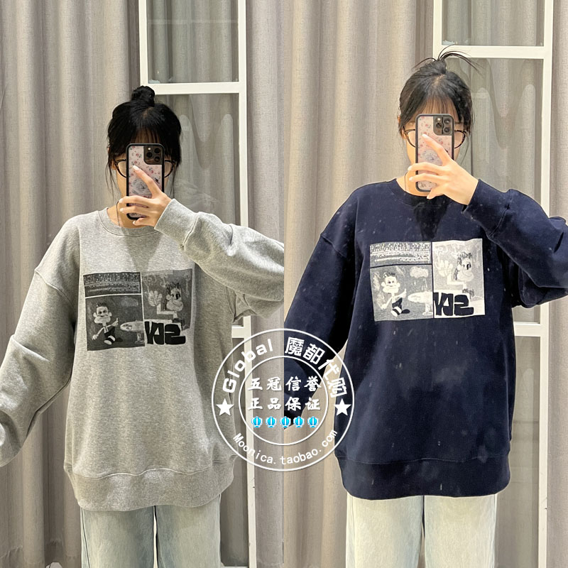 印花卫衣SLY日系棉宽松女