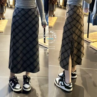 028IAA31 日系几何棱形高腰半身裙子 1031 25秋冬 MOUSSY国内代购