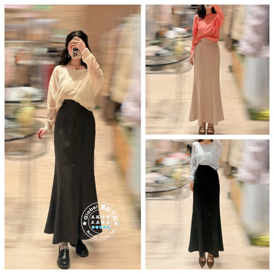 SNIDEL半身裙鱼尾高腰纯色修身