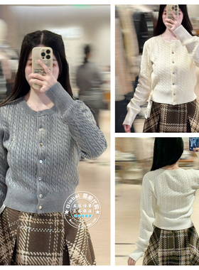 SNIDEL 国内代购 25秋冬 百搭圆领刺绣针织开衫 SWNT255163