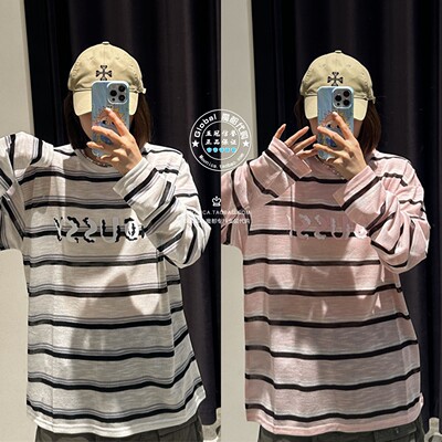 MOUSSY轻薄条纹长袖针织T恤衫女