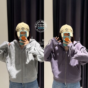 MOUSSY国内代购 26秋 日系纯色连帽抽绳卫衣外套女 028JAZ80-1859