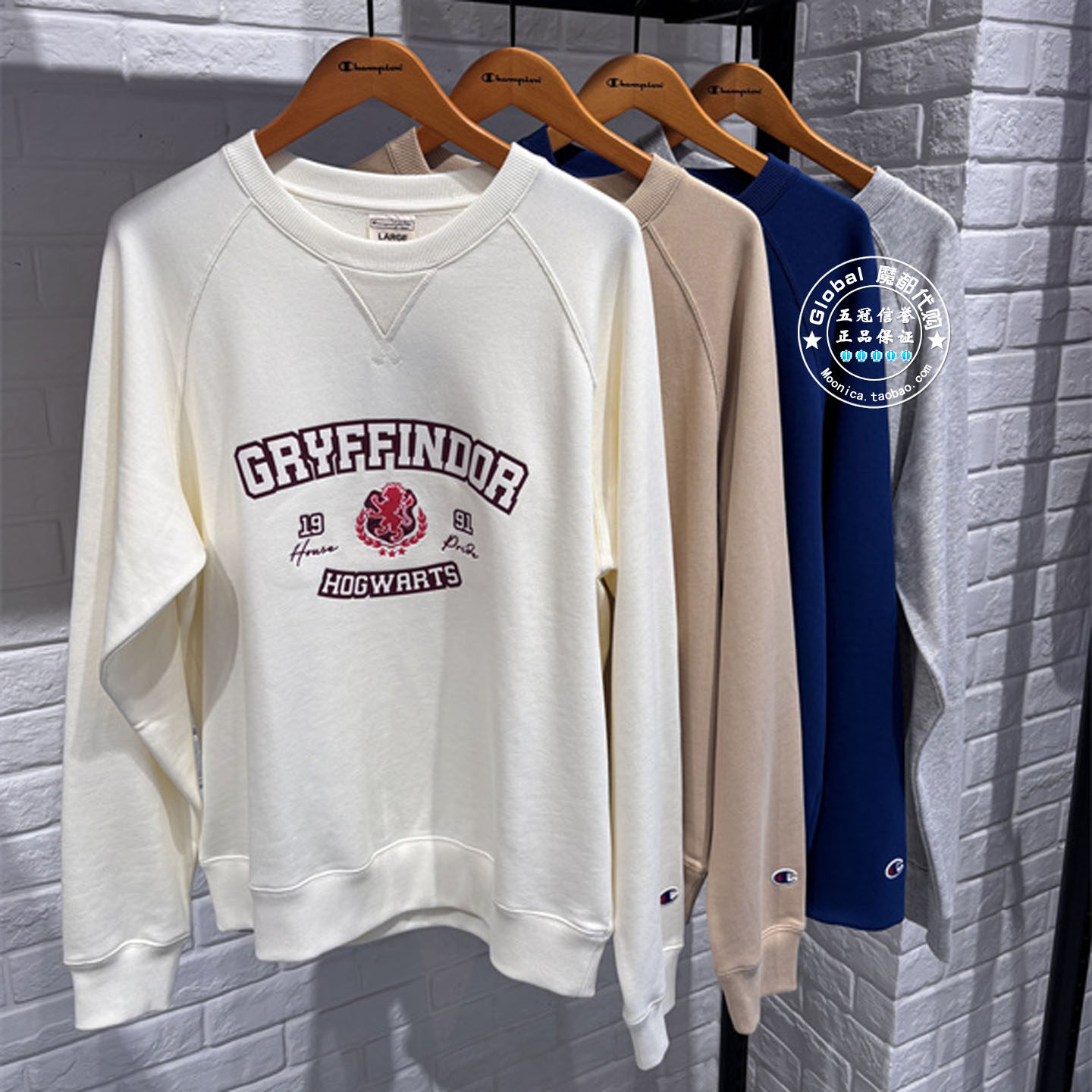 CHAMPION情侣长袖印花圆领卫衣