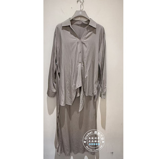 NUTS国内代购 2026春 纯色长袖衬衫气质优雅套装连衣裙7141401A1