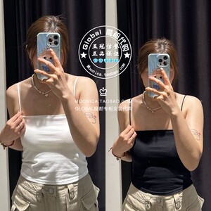 MOUSSY日系百搭纯色抹胸吊带衫女