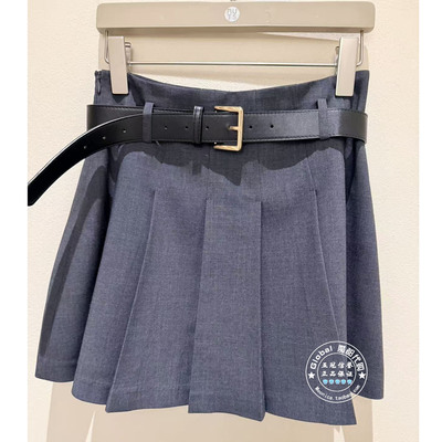NUTS国内代购 2026春 纯色高腰腰带时尚百搭百褶半身裙7130617A1