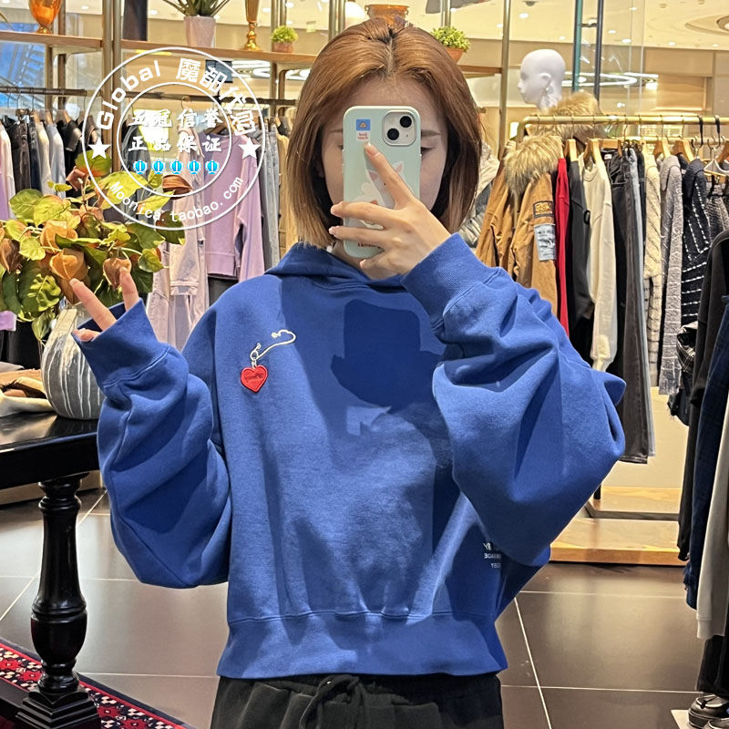 MOUSSY25春短款棉连帽卫衣上衣