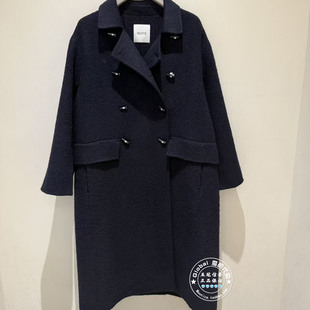 NUTS女装国内代购 2025冬 翻领双排扣中长款毛呢大衣6421502A1