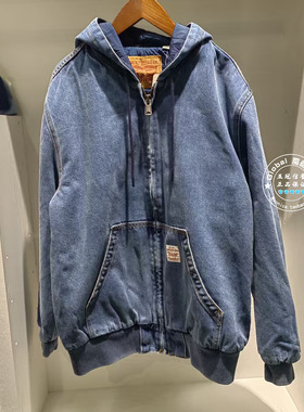 正品levis李维斯 26早春男士工装巴恩风连帽牛仔厚外套A3222-0007