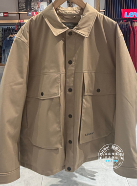 特价正品levis李维斯 25冬 卡其色翻领工装风羽绒服男 008FZ-0000