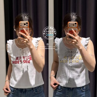 028JSA90 MOUSSY国内代购 背心吊带衫 条纹假两件无袖 1040 26春夏