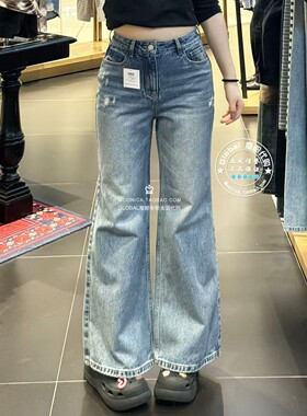 MOUSSY国内代购 26春夏 日系水洗微喇叭牛仔裤子女 028JSA11-1006