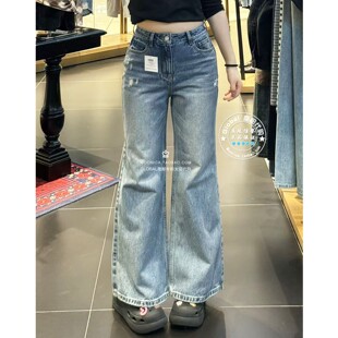 028JSA11 MOUSSY国内代购 子女 日系水洗微喇叭牛仔裤 1006 26春夏