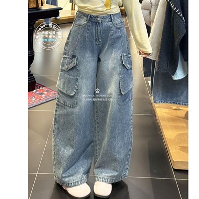 MOUSSY日系工装大口袋女牛仔裤子