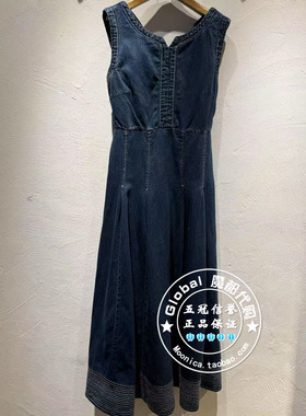 INITIAL国内代购 25夏 女V领时尚牛仔连衣裙25UDNFMCDM268换