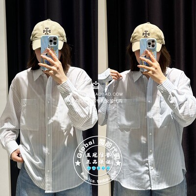 MOUSSY日系薄翻领休闲长袖衬衫女