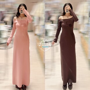 SNIDEL 国内代购 26春 日系纯色针织露肩长款连衣裙子 SWNO261278