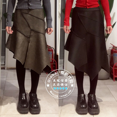 A字拼接高腰半身裙中长款通勤