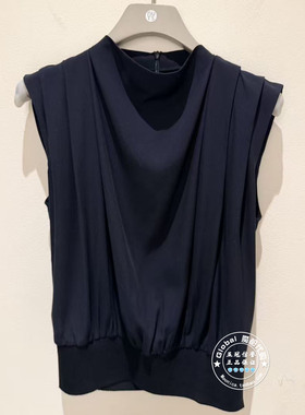 NUTS国内代购 2026夏 纯色圆领褶皱气质优雅无袖衬衫7220122A1