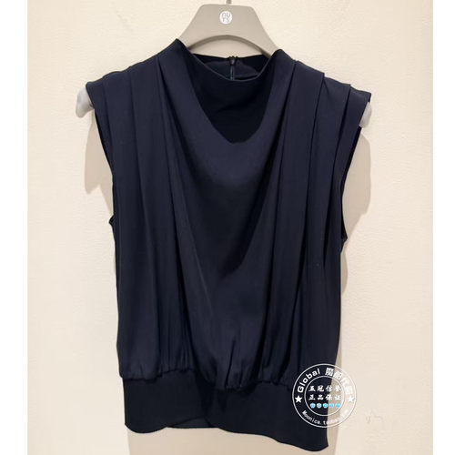 NUTS国内代购 2026夏 纯色圆领褶皱气质优雅无袖衬衫7220122A1