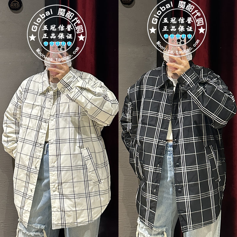 MOUSSY日系长袖羽绒格纹夹克外套