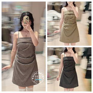 SNIDEL 国内代购 25秋冬 气质抹胸迷你吊带连衣裙 SWFO254178