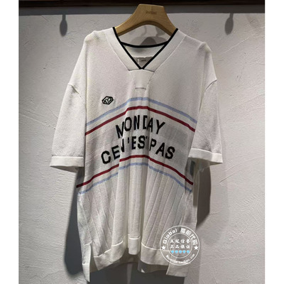 INITIAL国内代购 26夏 女V领字母绣花针织衫26UOTFMCXX051不退换