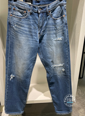 正品levis李维斯 26早春 568宽松直筒蓝色补丁牛仔裤男29037-0154