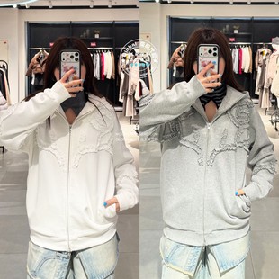 SLY国内代购 26春 立体褶边连帽拉链卫衣上衣女 030JSA80-1601