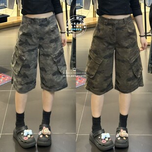 MOUSSY国内代购 26春夏 迷彩多口袋休闲短裤子女 028JSA31-1012