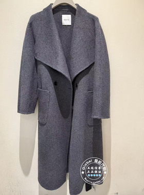 NUTS国内代购 2025冬 翻领宽松中长款羊毛混纺毛呢大衣6381549A1