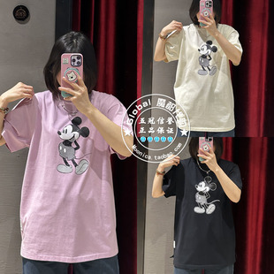特价 MOUSSY代购 25春夏 限定米奇图案短袖T恤衫女 010ISY90-4211
