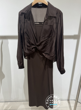 MOFAN/摩凡 国内代购 26夏 棕色薄透衬衫/连衣裙两件套 FAL226217