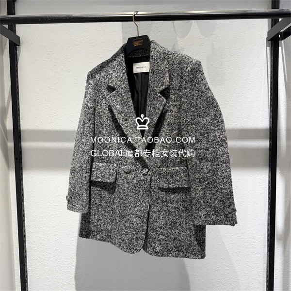特价 MOUSSY国内代购 26冬 羊毛呢双口袋大衣外套 028JAC30-1766