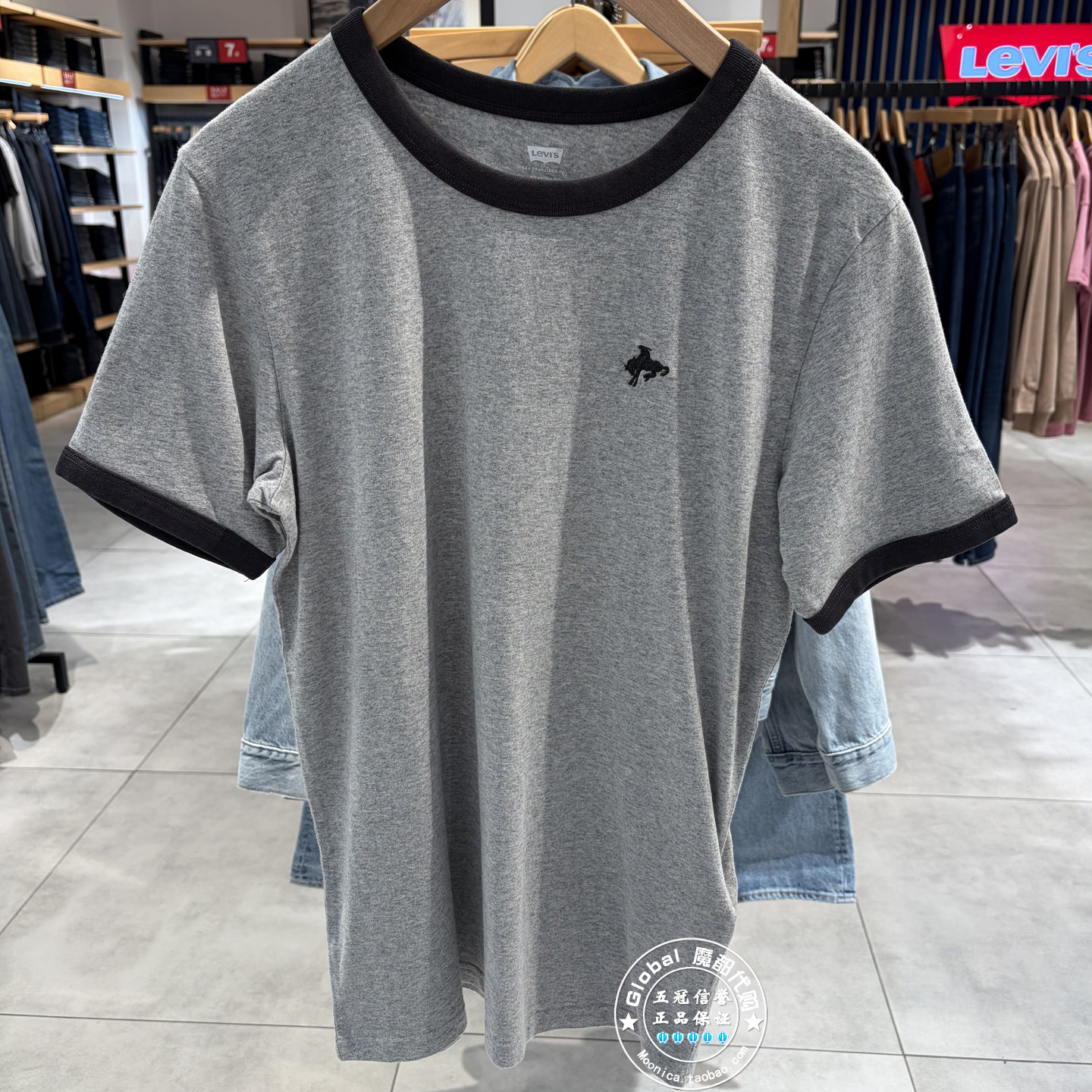 特价正品levis李维斯 26春 灰色刺绣logo圆领短袖T恤男003R5-0001