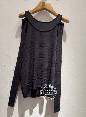 INITIAL国内代购 26春 女圆领露肩时尚针织衫26SOTFLMXX113不退换