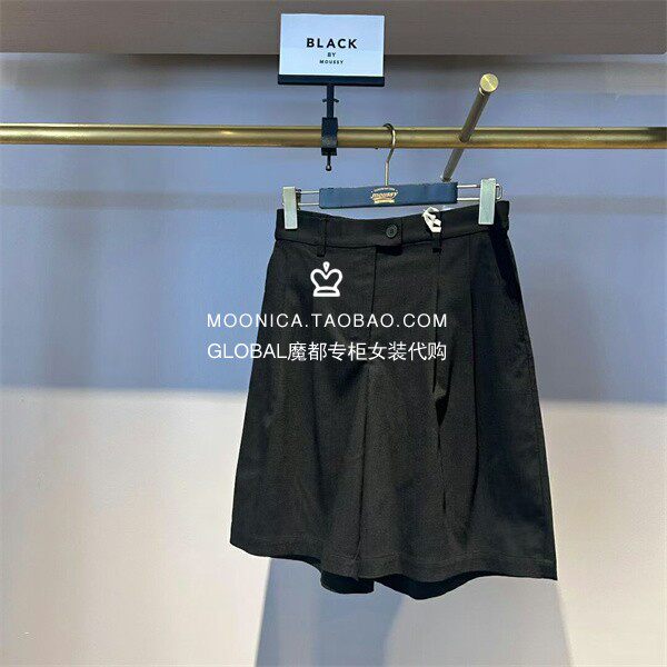 MOUSSY国内代购 26春夏 BLACK高腰短裤休闲裤子女 031JSA31-1004
