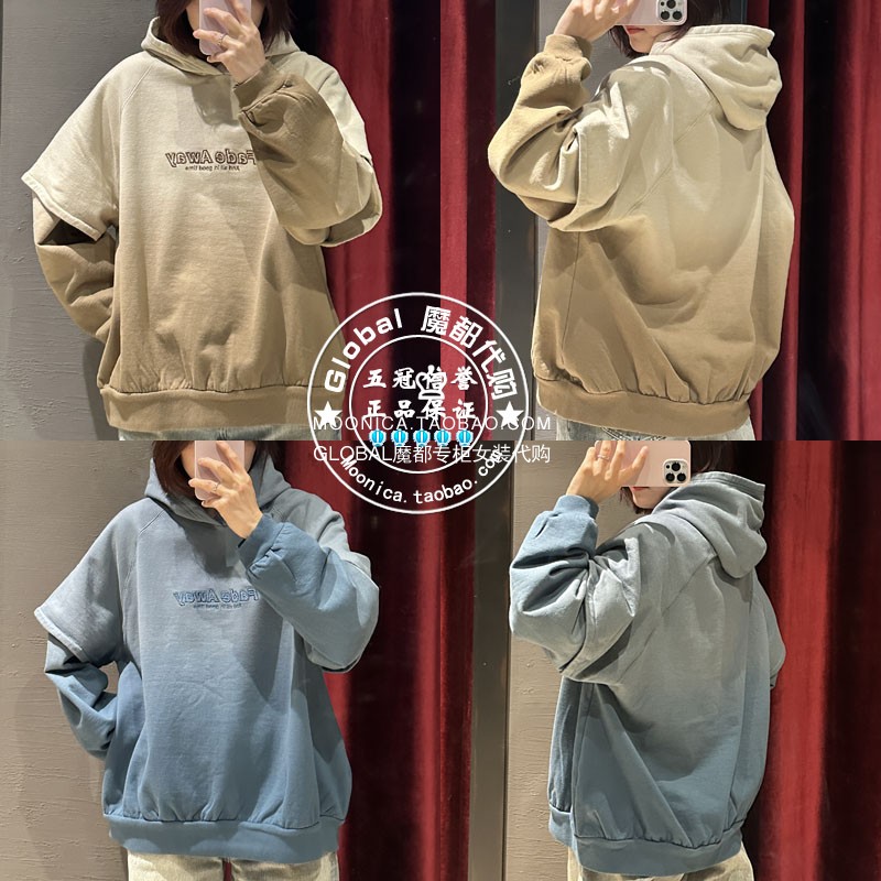 渐变色卫衣MOUSSY日系棉外套女