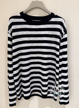 NUTS国内代购 2026夏 圆领条纹休闲百搭长袖T恤7280555A1