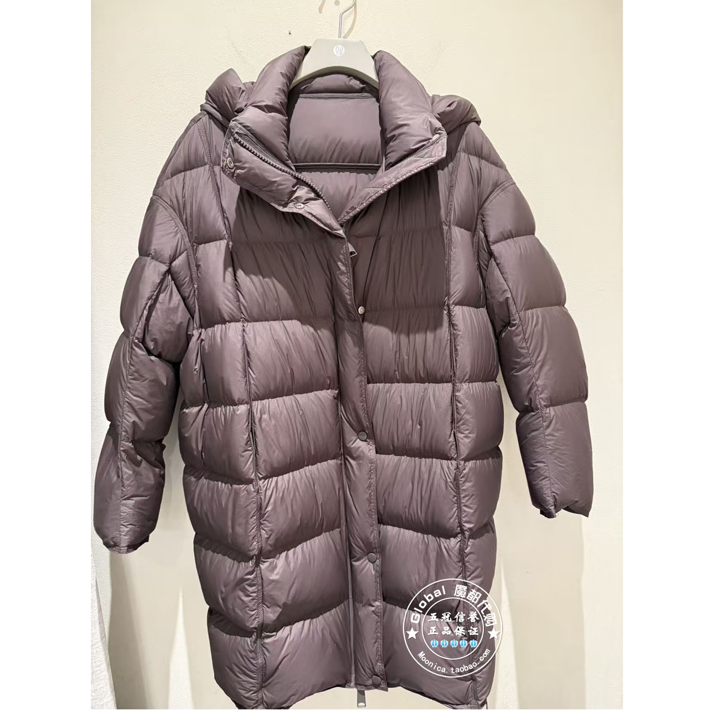 NUTS国内代购 2025冬 连帽宽松简约百搭中长款羽绒服6440927A1