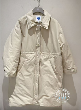 NUTS女装国内代购 25冬 纯色翻领中长款简约宽松羽绒服6470959A1