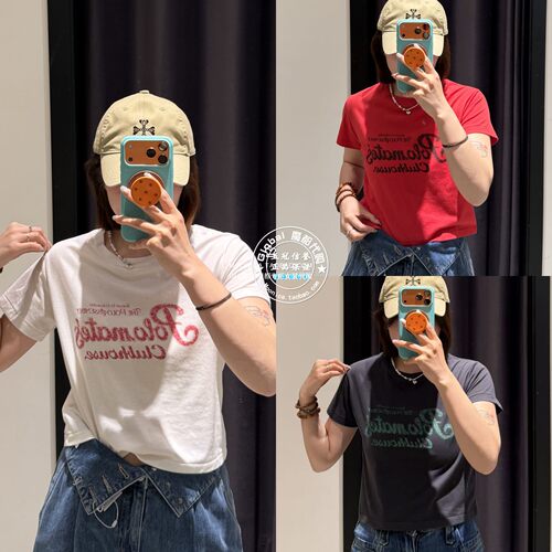 MOUSSY26春夏修身字母短袖T恤女