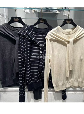 特价 MOUSSY国内代购 25秋 假2件套圆领长袖针织衫 028IAC70-1048