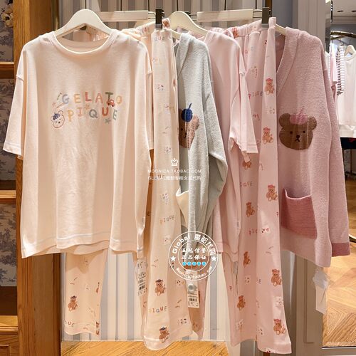 gelatopique家居服小熊印花亲子