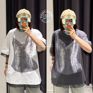 特价 MOUSSY国内代购 26春夏 吊带衫印花短袖T恤衫 028JSZ90-1046