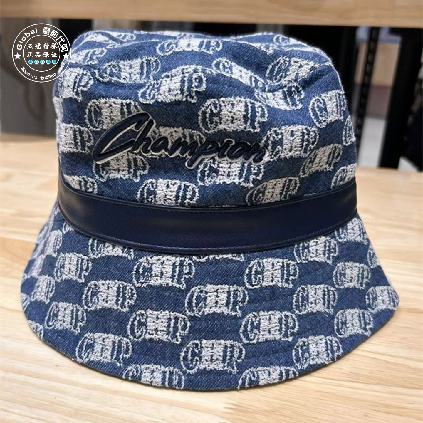 CHAMPION情侣休闲牛仔色渔夫帽子