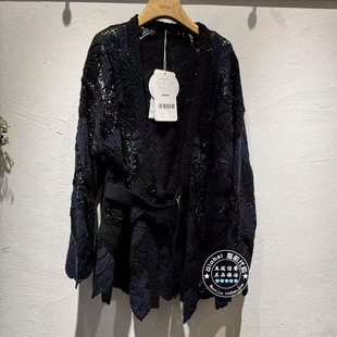 INITIAL国内代购 26春女V领镂空钩花针织外套26SYNFLMXX018不退换