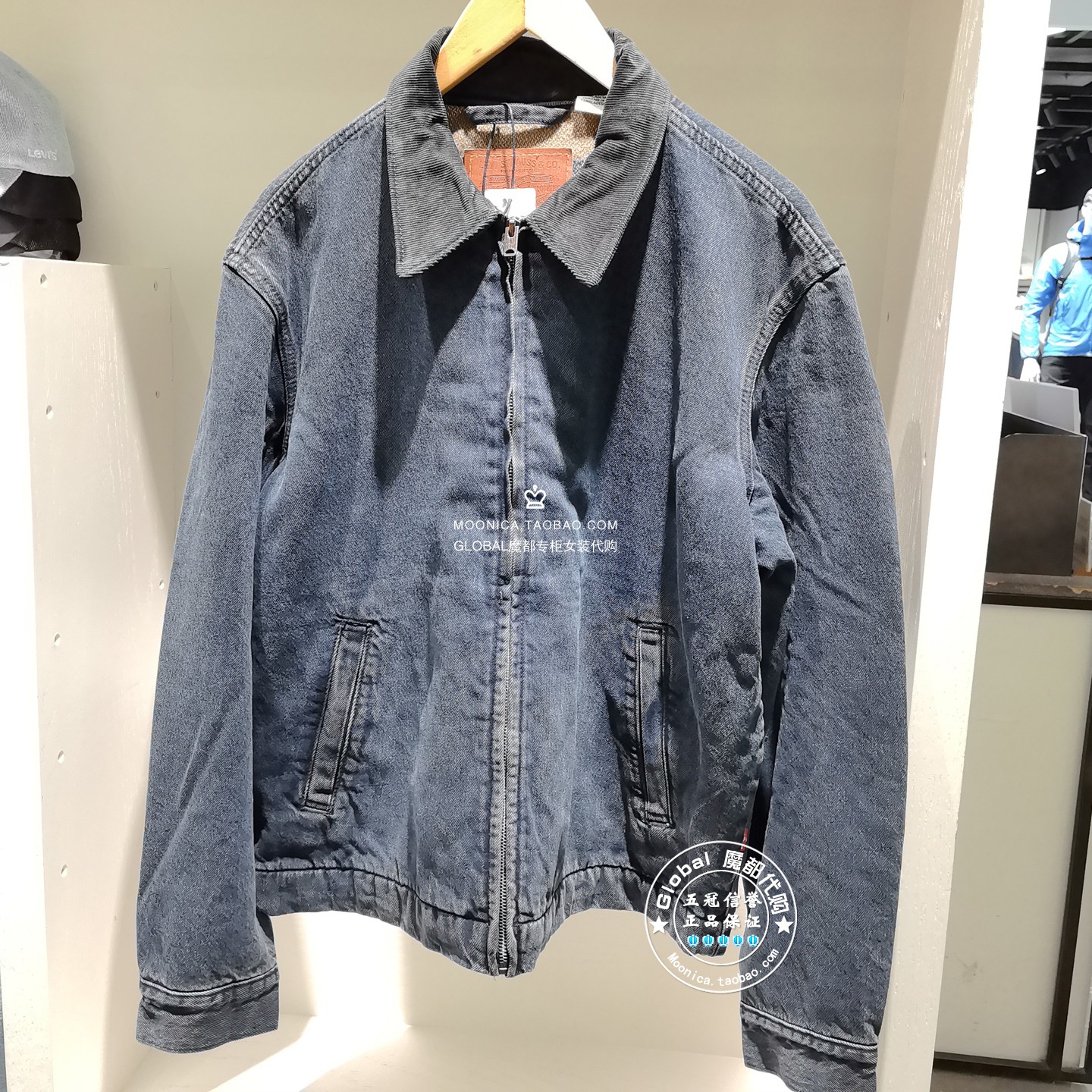 李维斯牛仔外套水洗翻领百搭