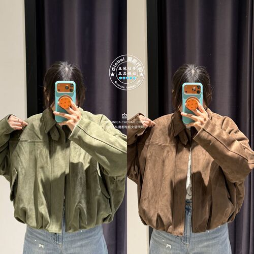 MOUSSY日系仿麂皮短款夹克女秋冬