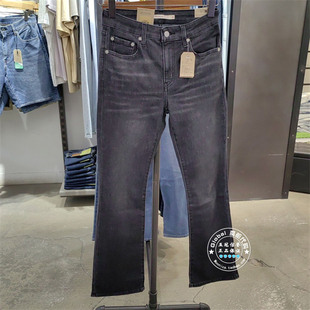 正品levis李维斯 25早秋 女士黑灰色725水洗微喇牛仔裤18759-0296